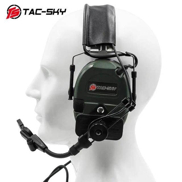 Protetores de Orelha de Silicone TCI Liberator 1 TAC-SKY para Airsoft com Redução de Ruído e Conexão Walkie Talkie