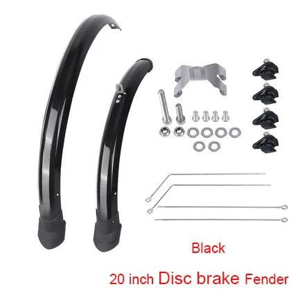 Frente e Traseiro Duplo Suporte Fender Bicicleta, Paralama Traseiro, Tamanho Ajustável, Asas para Bicicleta Dobrável, Cromo, Plástico, 16 polegadas, 2PCs - Image 1