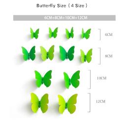 Branco 3D borboleta adesivos de parede, decalque 3D com ímã, arte criativa, animais adesivos de parede, decoração do quarto DIY, 12pcs - Image 5