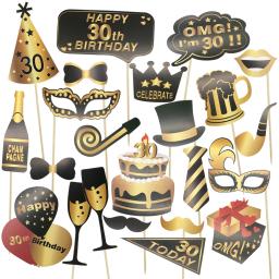 Chicinlife-conjunto de acessórios para cabine fotográfica, ideal para decoração de festas de aniversário, 30th, 40 e 50th, 60 ° aniversário - Image 4