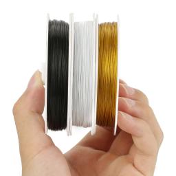 0.3/0.38/0.45mm fio de cobre ouro preto branco cor diy artesanato miçangas fios cordão de jóias para pulseira colar fazendo - Image 1