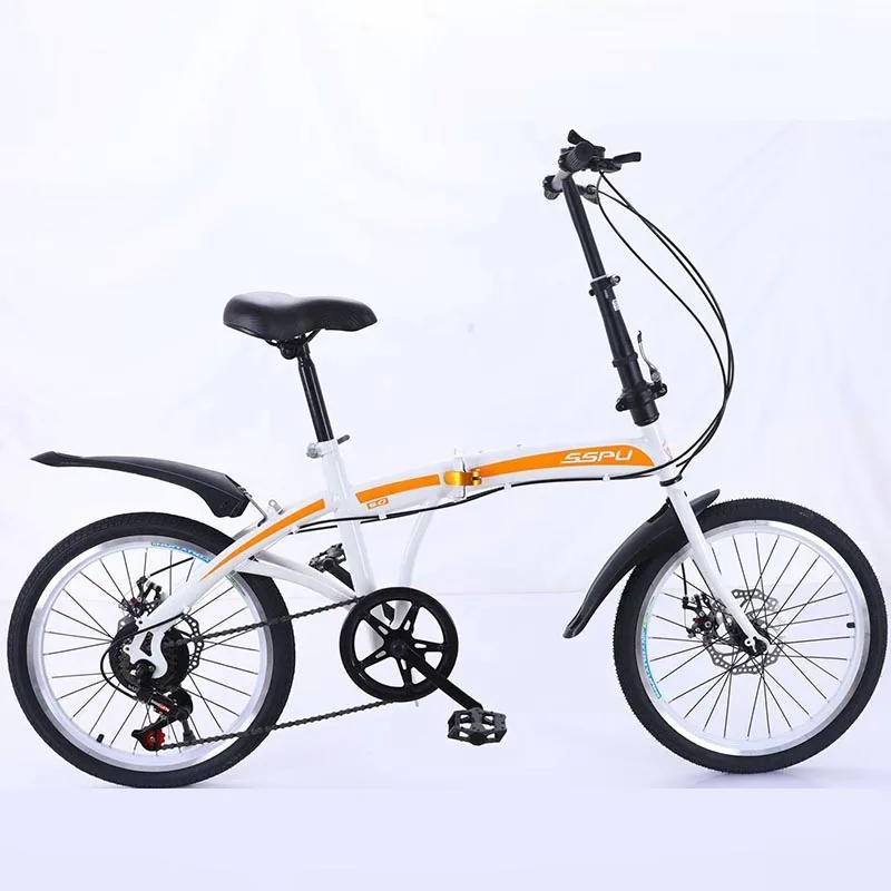 Bicicleta dobrável portátil para homens e mulheres, ciclismo leve, adultos, crianças, estudantes, estudantes, 20 polegadas, freio a disco de 7 velocidades - Image 1