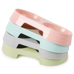 Tigela dupla de plástico para animais de estimação, tigela criativa fácil de limpar, alimentador de água para comida, cão, suprimentos para alimentar animais de estimação, 1 peça - Image 3