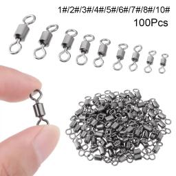 Conector giratório de pesca de aço inoxidável, conector sólido anel gancho, Pesca marítima Combater Acessórios, Heavy Duty, 100pcs por lote - Image 1