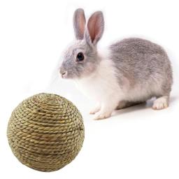 Bola de mastigar para coelho, 6cm, brinquedo para animais de estimação, bola de grama natural para coelho, hamster, coelha, suprimentos de limpeza, brinquedos pequenos para animais de estimação, acessórios de coelho - Image 3
