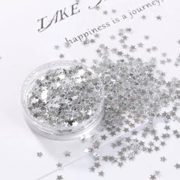 10 g/pacote Luz 3mm 4 milímetros Formato de Estrela Prego de Ouro Lantejoula Paillettes Lantejoulas para Unhas Beleza, senhora manicure, decoração de casamento confetti - Image 2