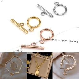 Fecho De Alternância De Aço Inoxidável Para Fazer Jóias, Fechos OT, Conector De Fivela, Prendedor De Pulseira, Cor De Ouro, Acessórios DIY, 3-6 Conjuntos - Image 1