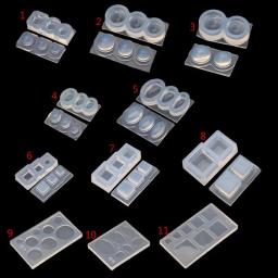 Resina UV Moldes Geométricos para Artesanato, Molde de Areia Movediça Oca com Elipse Quadrada e Redonda, Ferramenta de Jóias DIY - Image 1