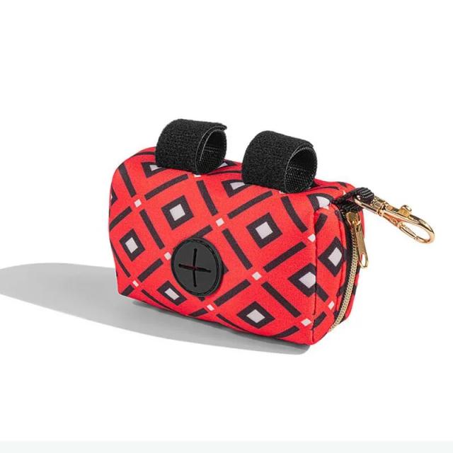 Dispensador Portátil de Resíduos para Cachorros com Suporte para Sacolas - Acessórios para Passeios ao Ar Livre em Verde, Roxo, Vermelho e Azul
