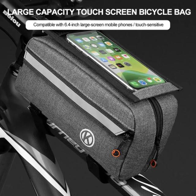 Bolsas Impermeáveis para Bicicleta com Tela Sensível ao Toque - Acessórios de Quadro Traseiro e Triangular para Ciclismo 6,0"