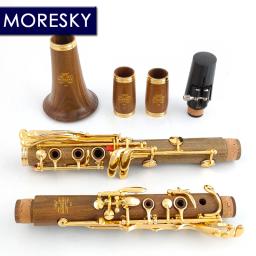 MORESKY-Bambu e Cocobolo madeira profissional clarinete, Bb banhado a ouro, 18 chaves, Sib Klarnet, M9 · GU - Image 2