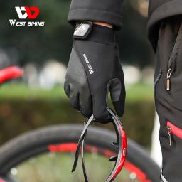 West biking luvas de ciclismo verão tela sensível ao toque respirável anti-deslizamento luvas de dedo completo para o esporte mtb bicicleta equipamento de ciclismo - Image 4