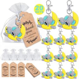 Um grupo de 20 bebês dá boas-vindas à festa para dar presentes, várias cores de bebê elefante Keychain + Transparent Hard Sandbag - Image 4
