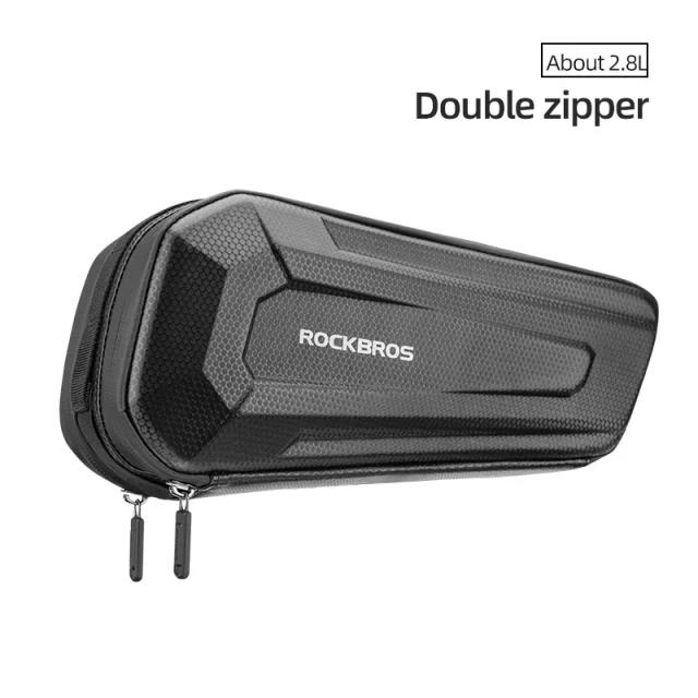 Saco de Bicicleta Rockbros com Duplo Zíper, Casca Dura e Grande Capacidade para Ciclismo MTB e Estrada