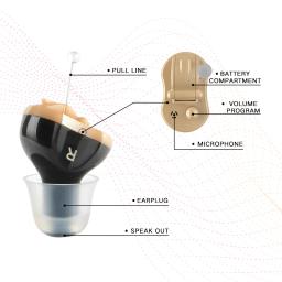 Mini aparelhos auditivos intra-auriculares, invisível, pequeno discreto, amplificador de som, colocado no canal para surdos e idosos - Image 4
