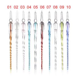 Handmade 3D Vidro Diy Pen, Crystal Pen Holder, Tubo de Luz, Caligrafia Cheia de Tinta, 1 - Image 4