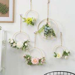 Quadro de madeira conjunto de argola círculo floral macrame artesanato argola anéis de bambu para diy grinalda de flores decoração sonho apanhador arte artesanato 10 30 30cm - Image 5