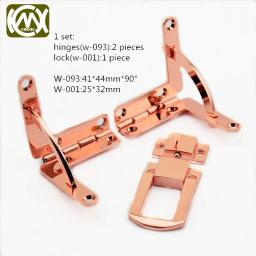 Kimxin-conjunto de caixas compostas para relógio, dobradiça e trava para armário, conjunto de joias, acessórios de metal com parafuso - Image 1