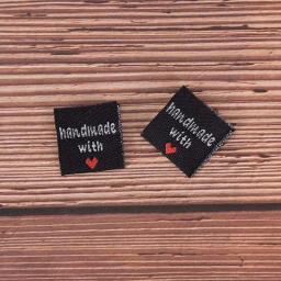 50 pces vestuário etiqueta feito à mão com amor pano vestuário costura acessórios - Image 4