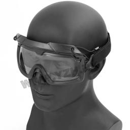 Capacete tático óculos de segurança airsoft paintball óculos à prova vento anti nevoeiro cs wargame proteção se encaixa capacete tático - Image 5