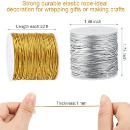 Cordão elástico para cavidades de 1mm e 20m, para artesanato, metálico, fazer joias, para presente, fita de natal - Image 2