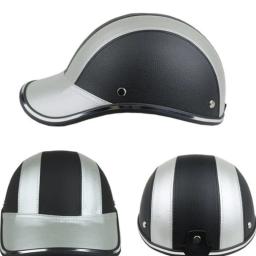Boné de segurança ajustável de couro, capacete de beisebol para ciclismo, proteção solar ao ar livre, veículo elétrico, capacete protetor de bicicleta - Image 3