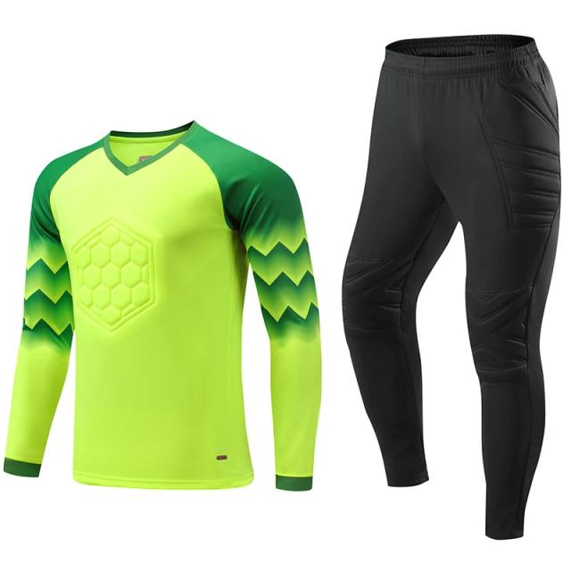 Novo Conjunto de Uniforme de Treinamento de Futebol Masculino para Crianças com Camisa de Manga Longa e Proteção Esponja