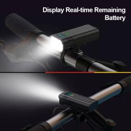 Lanterna de bicicleta com display digital natfire, luz usb c recarregável de led, lanterna super brilhante para ciclismo - Image 5