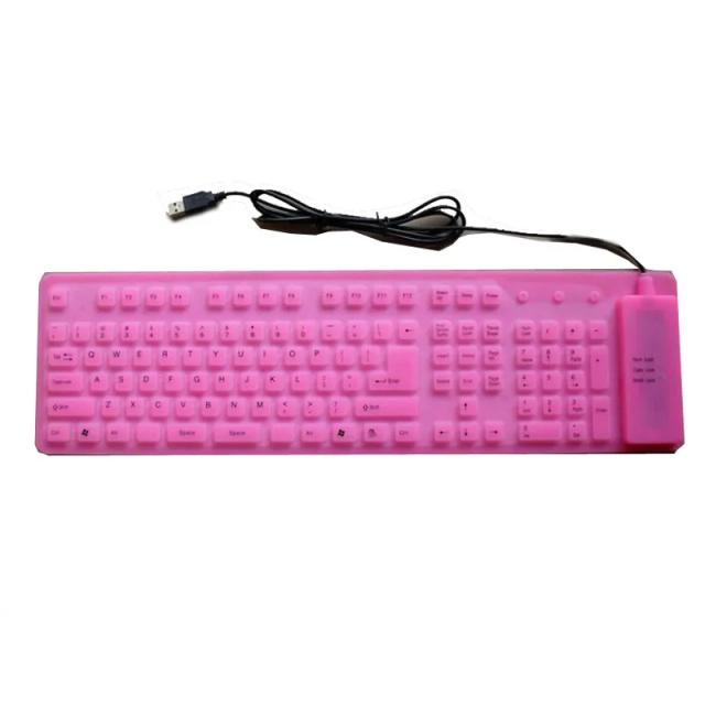 Teclado Dobrável de Silicone Portátil e Impermeável com Fio USB para PC e Notebook - 89 Teclas, 109 Chaves