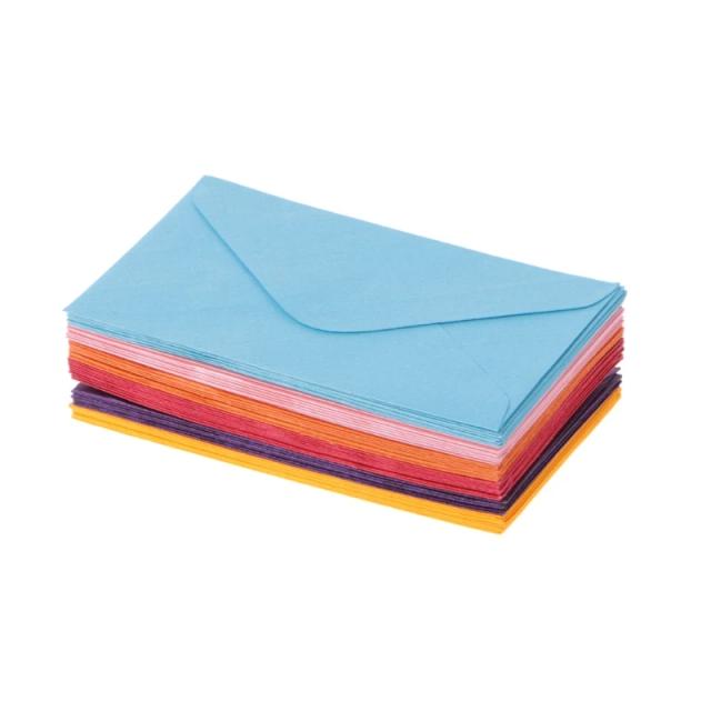 Mini Envelopes Coloridos Retrô para Casamentos - 50 Peças de Papel Branco Ideal para Cartões de Visita e Presentes