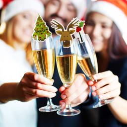 10 peças decorações de vidro de vinho do natal, copos, cartões, marcadores de goblet de natal, decoração de mesa para materiais de festa de natal - Image 2