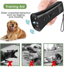 Repelente de ataques animais agressivos da parada ultrassônica do perseguidor do cão com lanterna, dispositivo handheld do latido da parada e treinador do comportamento - Image 2
