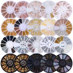 Peças de unhas 3d arte do prego glitter strass cristal gemas jóias contas encantos do prego manicure decorações acessórios suprimentos para unhas - Image 1