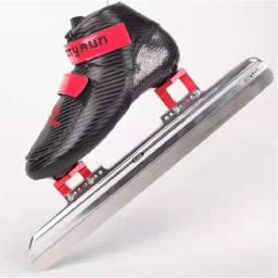 Cityrun patins de gelo sapatos com 380mm 410mm 430mm prata 62 faca fibra carbono botas pista campo corrida gelo lâmina inline pista curta - Image 1