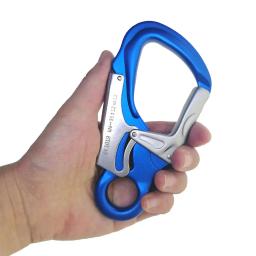 Mosquetão de escalada ao ar livre 35kn montanhismo downhill descendente gancho de segurança via fivela ferrata gancho de segurança de bloqueio automático - Image 1