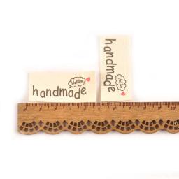 Mistos etiquetas de roupas bege, artesanal, algodão impresso, etiqueta tecida para acessórios de costura, etiquetas do vestuário, artesanato lavável, CP2395, 50PCs - Image 6