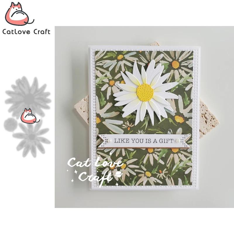 Catlove flor margarida corte de metal dados scrapbooking molde estêncil cortar cartão que faz diy artesanato gravação novos dados para 2021 - Image 1