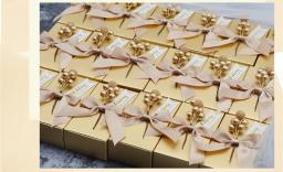 Caixa de doces flores com fita, 5 peças, lembranças de casamento e caixas de presentes para convidados, decoração de casamento, chá de bebê, suprimentos de festa - Image 3