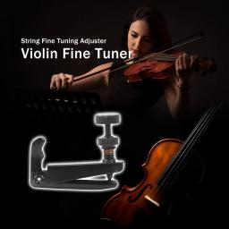 Afinador de corda de violino, afinador de cobre fino, acessórios de instrumento musical preto - Image 2