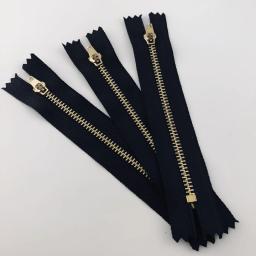 Cobre Zipper Tape para Jeans, prendedor preto, calça casual, prendedor de slides, cinto DIY, acessórios de costura, 4 #, 5pcs - Image 1