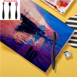 Pincéis de mistura para desenho, pintura, aplicação de maquiagem macia para tinta artesanal à base de água, estêncil de carimbo diy, scrapbooking, 3 tamanhos - Image 1
