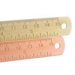 Régua reta de medição de ouro rosa de latão de 15cm para ferramentas de desenho de pintura de metal para papelaria escolar - Image 3