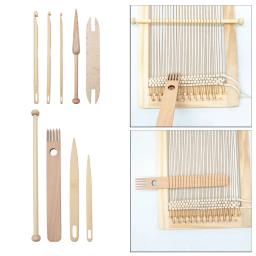 Ferramentas de tecelagem Madeira, Weaving Shuttle, Agulha de crochê, Mão Loom Stick, Tricô Tapeçaria, Ferramentas DIY Craft, 9Pcs Set - Image 1