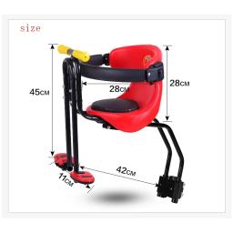 Assento de segurança para crianças, Cadeira dianteira de bicicleta, Cadeira MTB, Assento de segurança do bebê com encosto, Apoio para os pés das crianças - Image 5