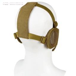 Máscara de Meia Face Paintball com Proteção Orelha, Malha de Aço de Baixo Carbono, CS Tático, Airsoft Dobrável, Caça Acessórios, Novo - Image 4