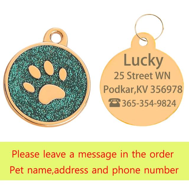 Identificação Personalizada para Pets: Placa Gravada com Nome e Telefone para Cachorros e Gatos