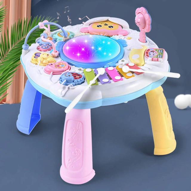 Tabela Musical Educativa para Bebês, Centro de Atividades para Aprendizagem Precoce com Jogos de Música e Instrumentos para Crianças