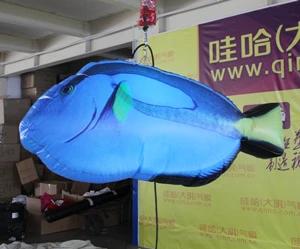 Desfile de Adereços: Peixe Inflável Gigante Colorido de 1,5m para Eventos com Explosão de Balões Marinhos Personalizados