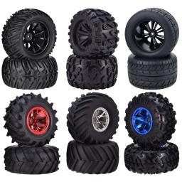 4 pçs 12mm hub 1/10 roda de pneu 120mm 125mm 130mm monster truck pneus rodas buggy rc carro rastreador traxxas scx10 buggy - Image 1