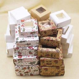 Caixa multifuncional de papel Kraft, papelão, marmoreio, artesanal, diy, presente, caixa de doces, festa de Natal, decoração do casamento, 10pcs - Image 2